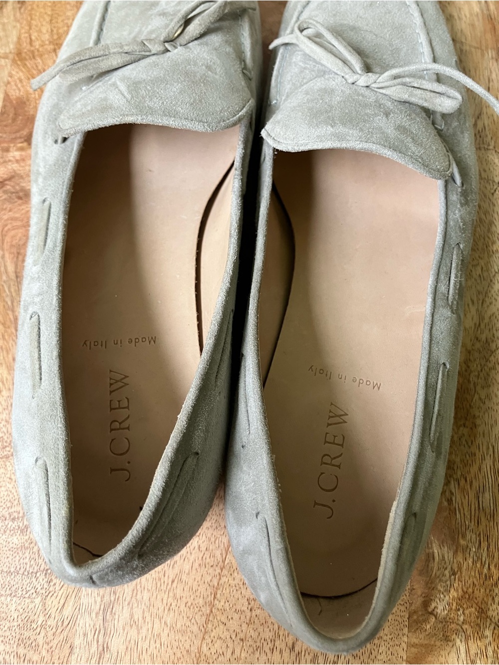 J. Crew | Grey Suede Bow Driving Loafer - Picture 5 of 8